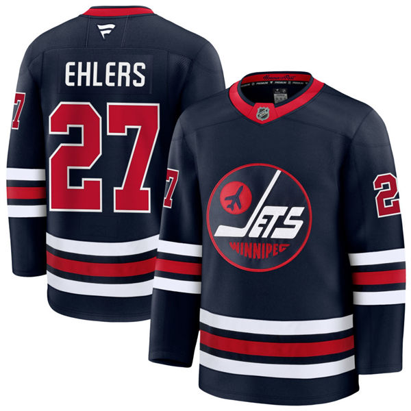Men's Winnipeg Jets #27 Nikolaj Ehlers Fanatics Navy Alternate Premier Jersey Men's Winnipeg Jets #27 Nikolaj Ehlers Fanatics Navy Alternate Premier Jersey